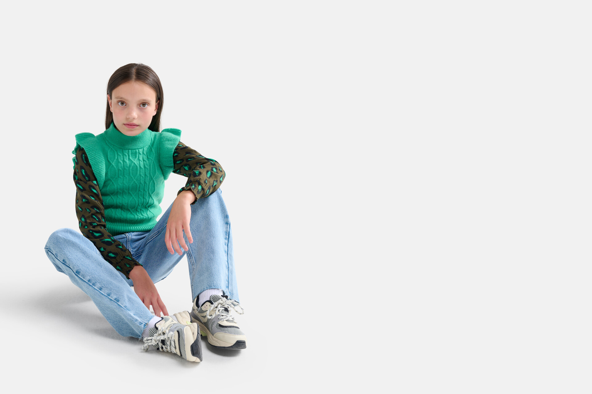 Kabelspencer mit Rüschen Hellgrün SHOEBY GIRLS