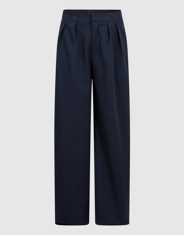 Eyelet Wide Leg Stoffhose Dunkelblau SHOEBY GIRLS