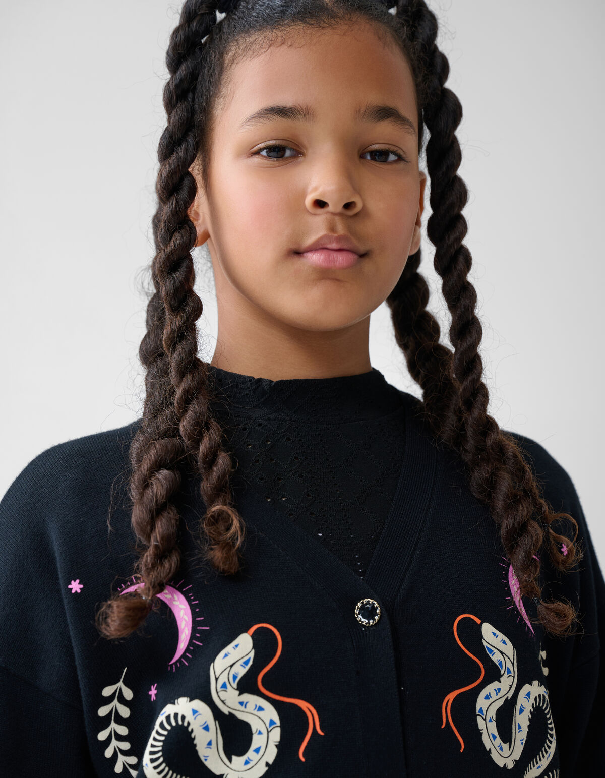 Bedruckter Cardigan Schwarz SHOEBY GIRLS