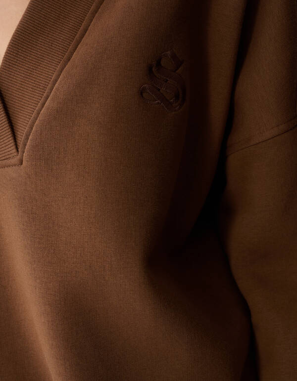 &Uuml;bergro&szlig;er Varsity-Kunstpullover Bruin SHOEBY WOMEN