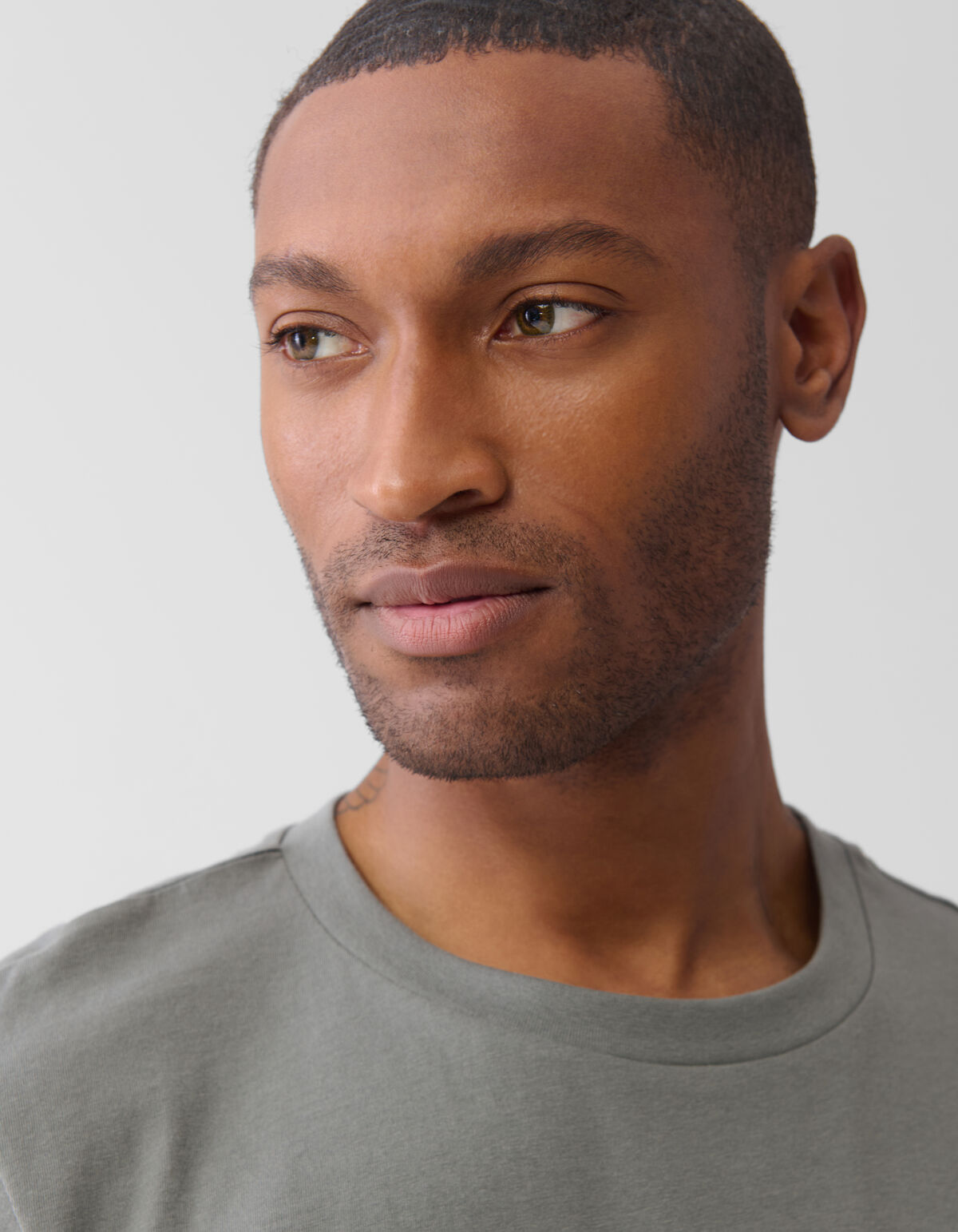 Blumenblock-T-Shirt Dunkelgrün SHOEBY MEN