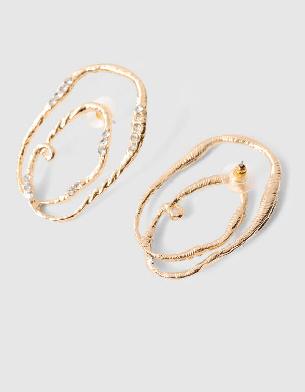 Runde Strass Ohrringe Gold SHOEBY ACCESSOIRES