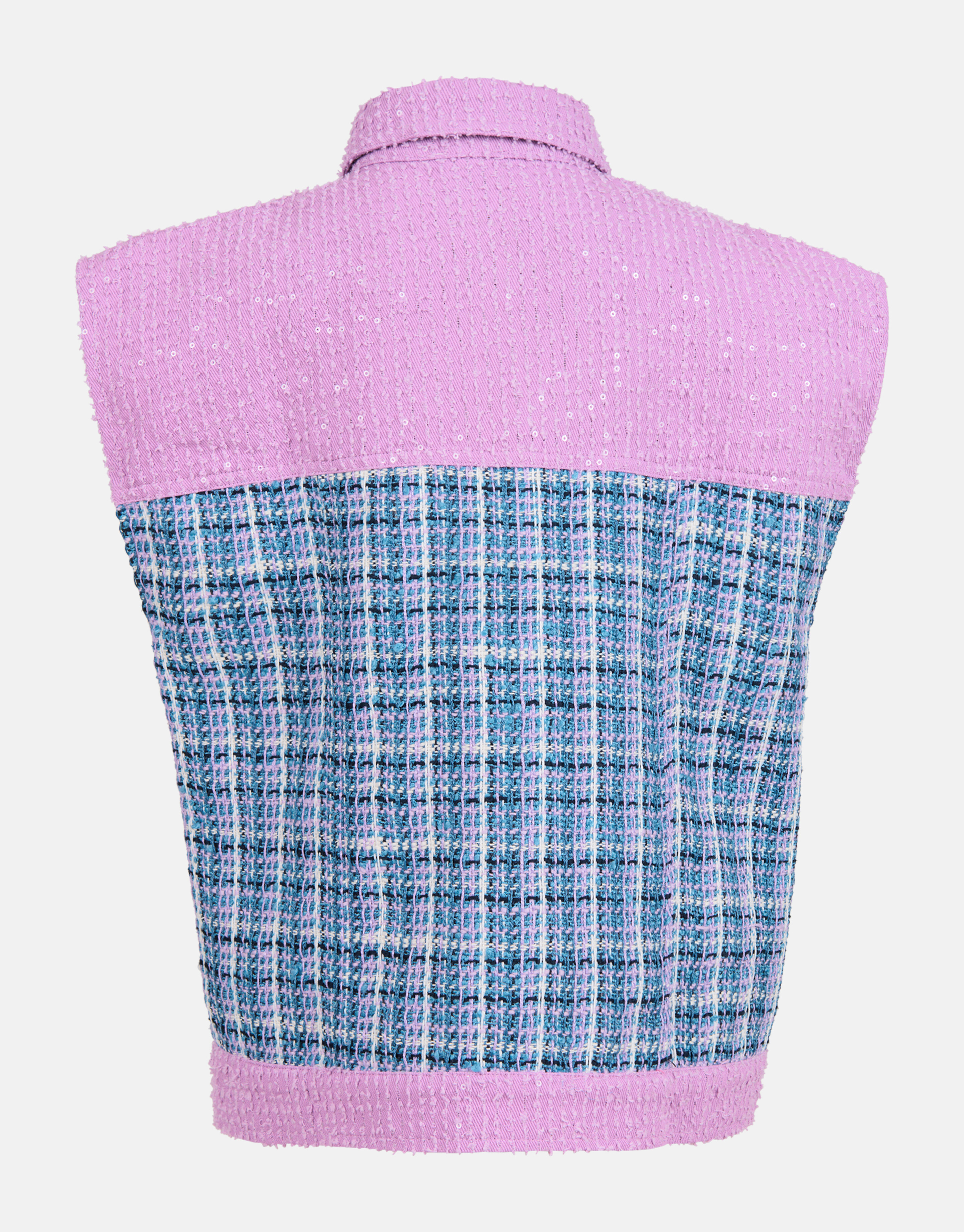 Mixed Tweed Gilet Lila/Blauw SHOEBY GIRLS