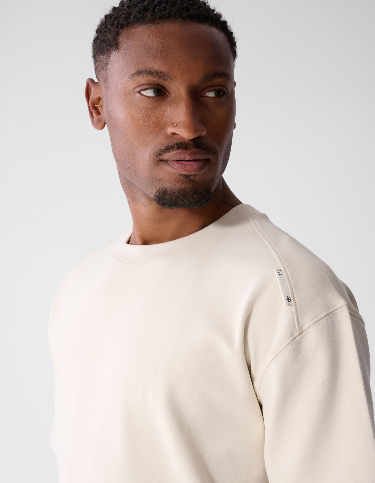 Basic-T-Shirt mit Aufdruck Beige SHOEBY MEN