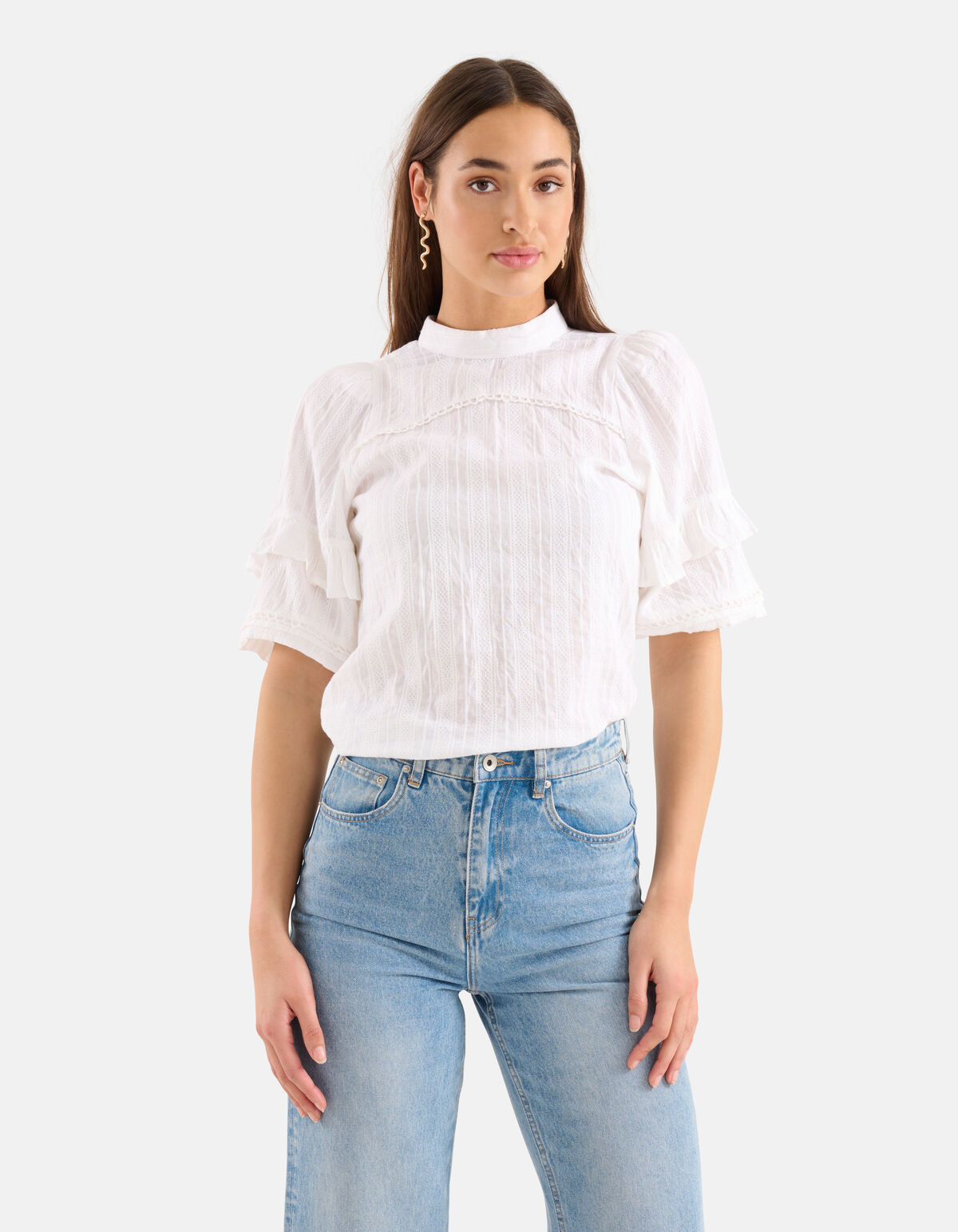 Rüschenbluse Weiß SHOEBY WOMEN