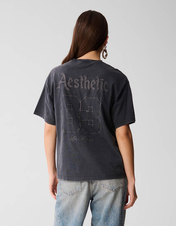 Ästhetisch gewaschenes T-shirt Grau SHOEBY WOMEN