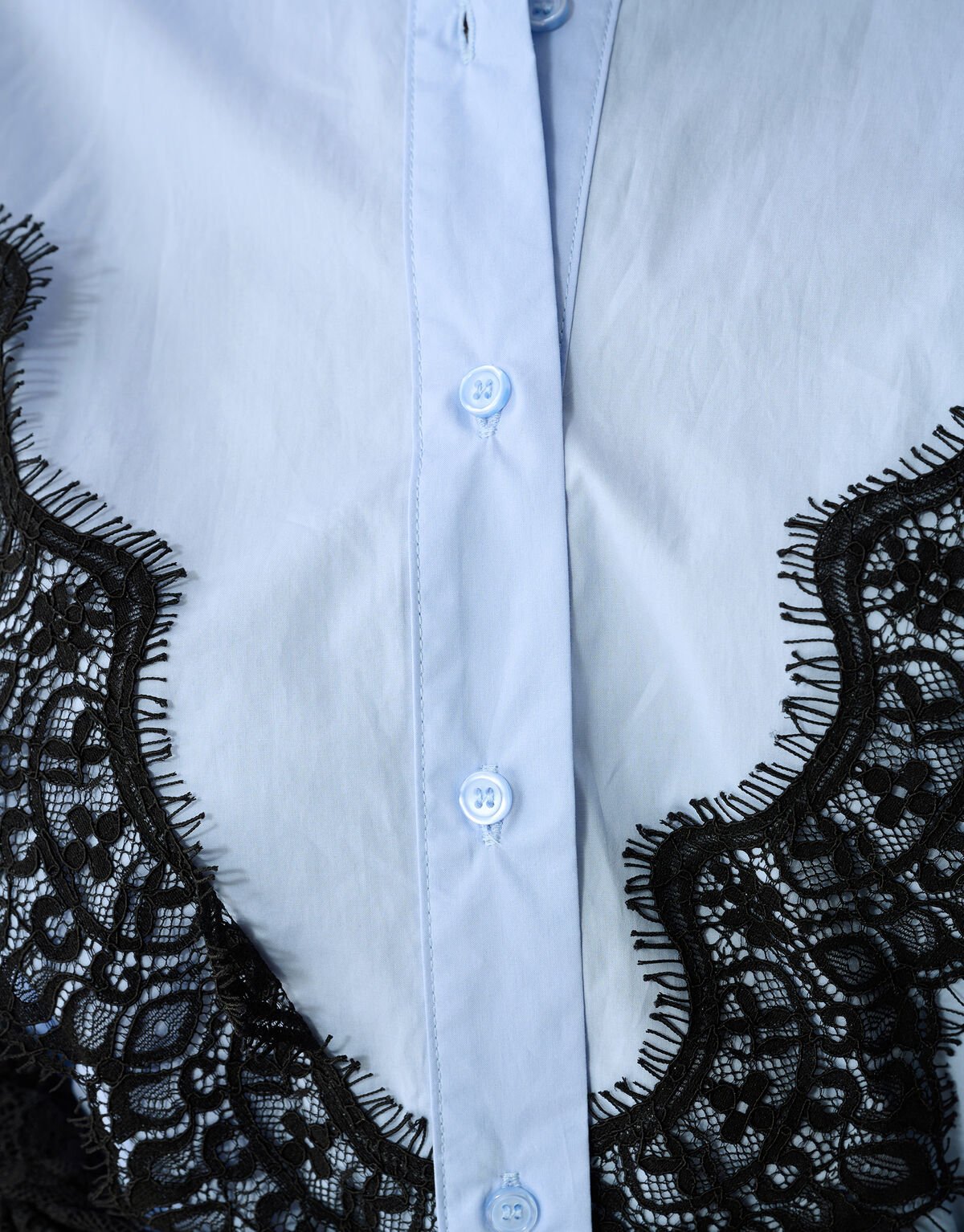 &Uuml;bergro&szlig;e Spitzenbluse Blau SHOEBY WOMEN