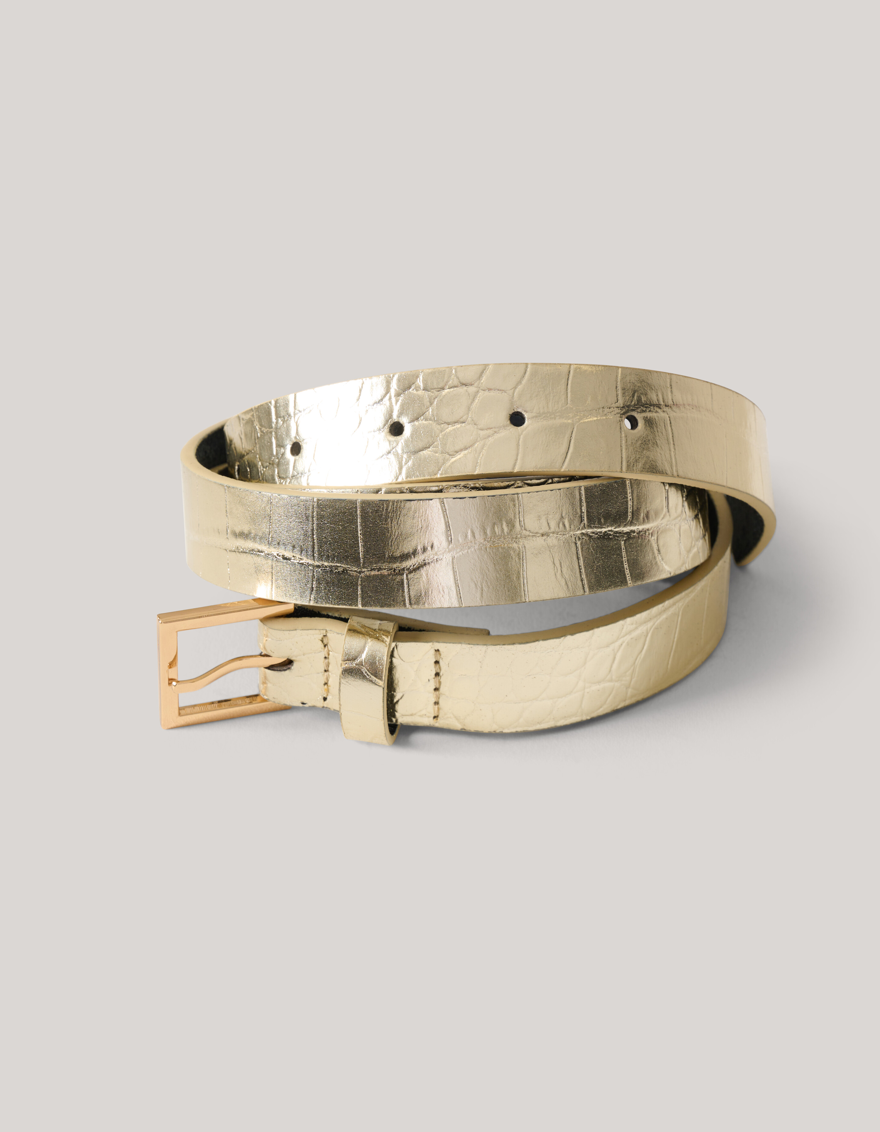 Metallischer Kroko-Gürtel Gold SHOEBY ACCESSOIRES