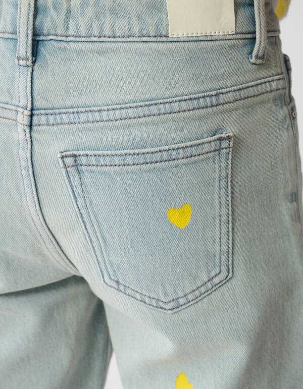 Rhinestone Heart breite Jeans gebleicht SHOEBY GIRLS