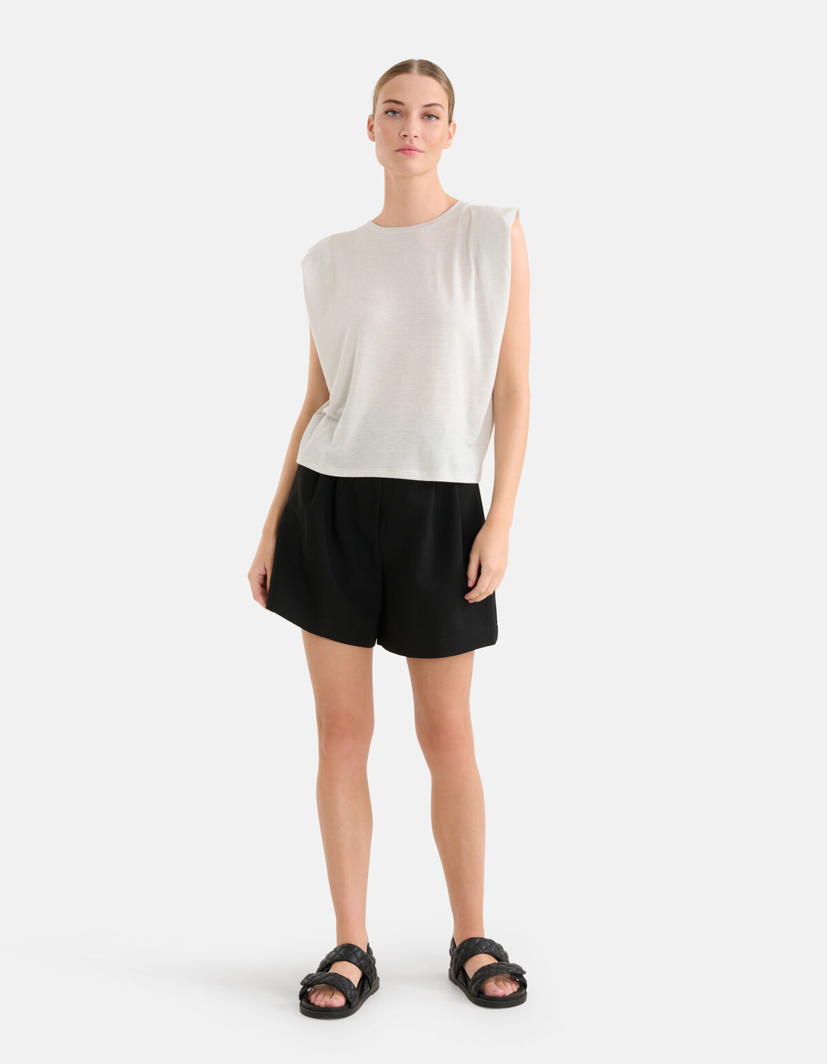 Glitzer-T-Shirt Off White SHOEBY WOMEN