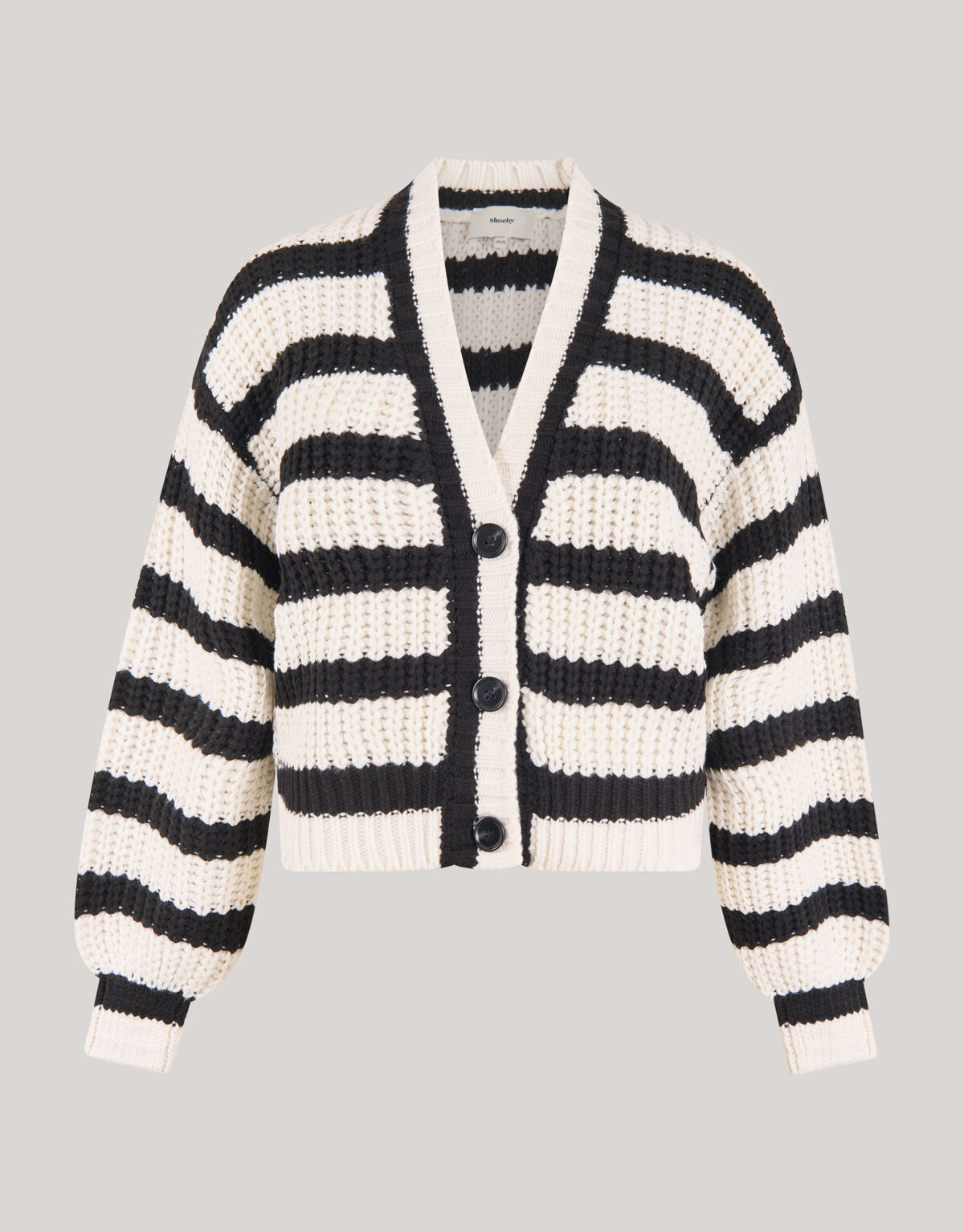 Gestreifte Strickjacke Schwarz/Wei&szlig; SHOEBY WOMEN