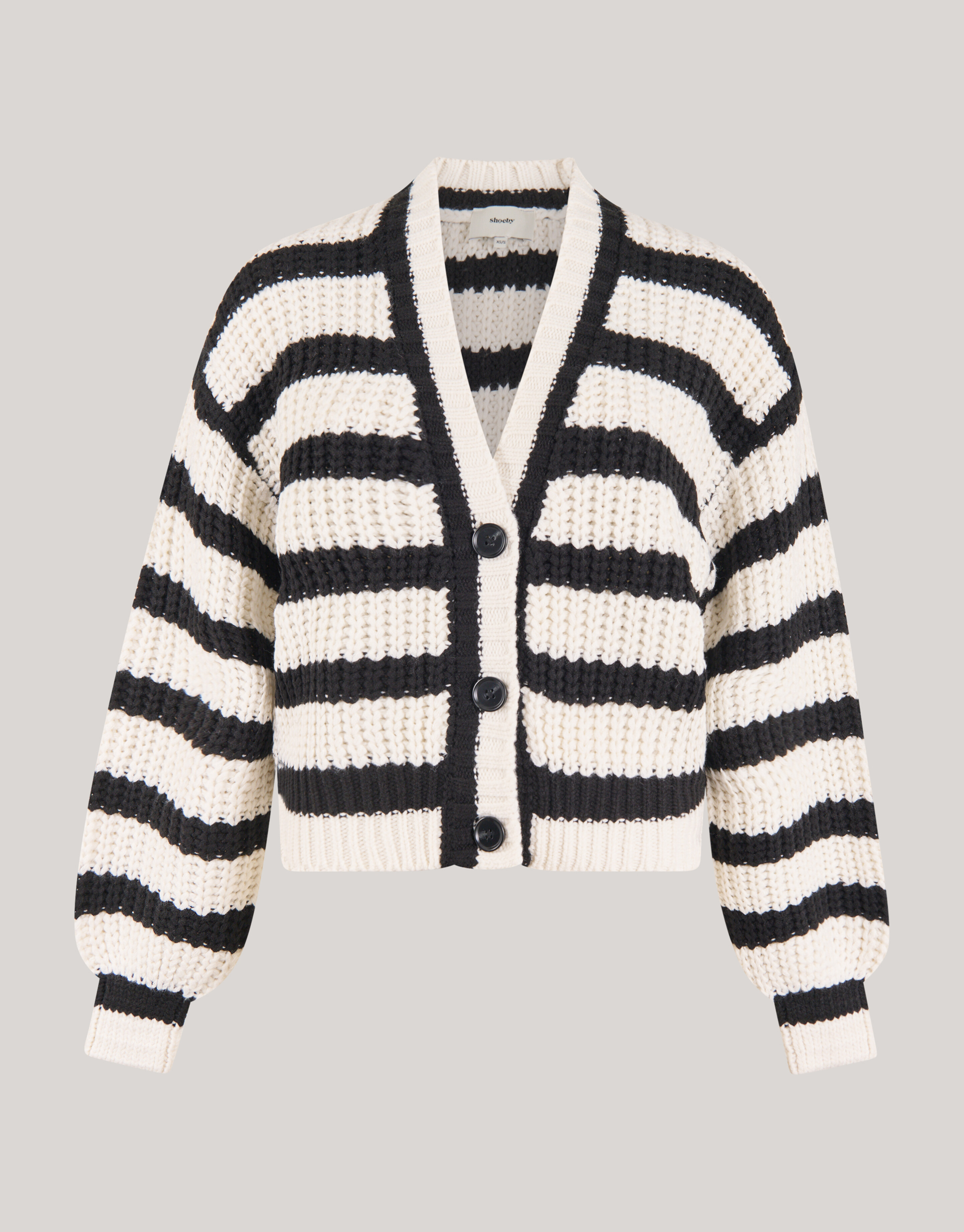 Gestreifte Strickjacke Schwarz/Weiß SHOEBY WOMEN