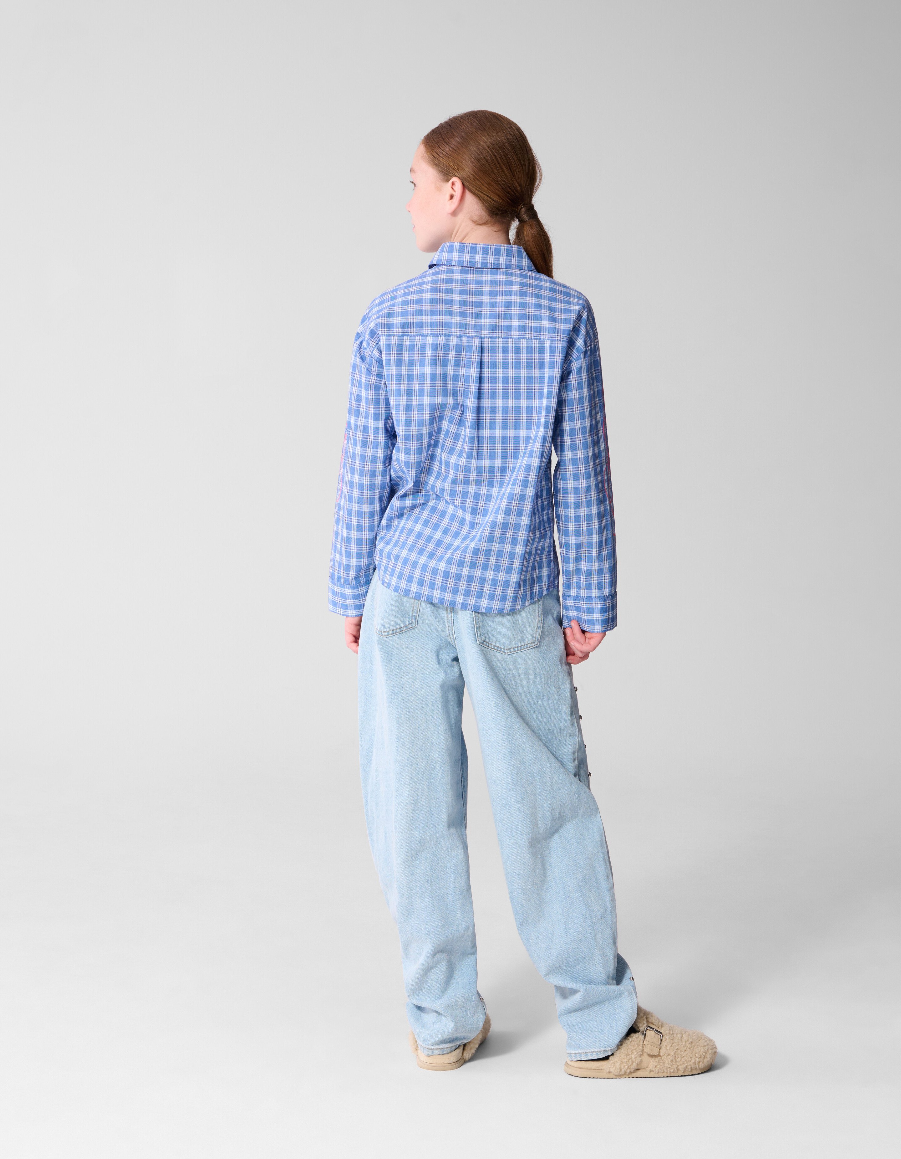 Karierte Bluse Blau SHOEBY GIRLS