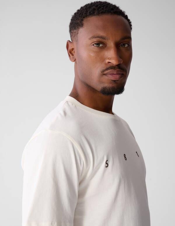 Minimal Artwork T-Shirt Gebrochen Wei&szlig; SHOEBY MEN