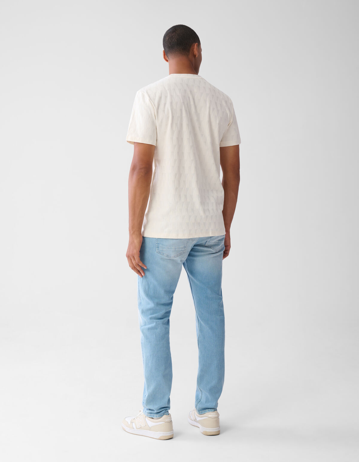 Jacquard T-shirt Off Weiß SHOEBY MEN