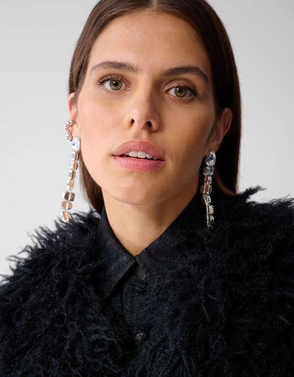 Oversized Teddy Weste Schwarz SHOEBY WOMEN