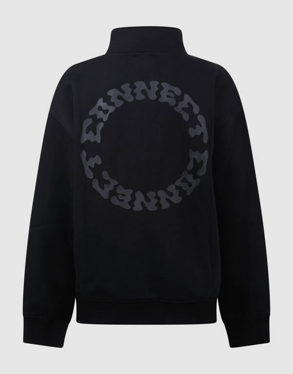 Schwarzer Pullover mit halbem Reißverschluss SHOEBY BOYS