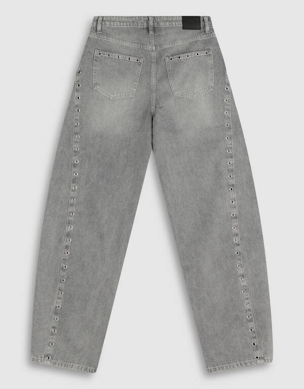 Eyelet Barrel Fit Jeans Grau SHOEBY WOMEN