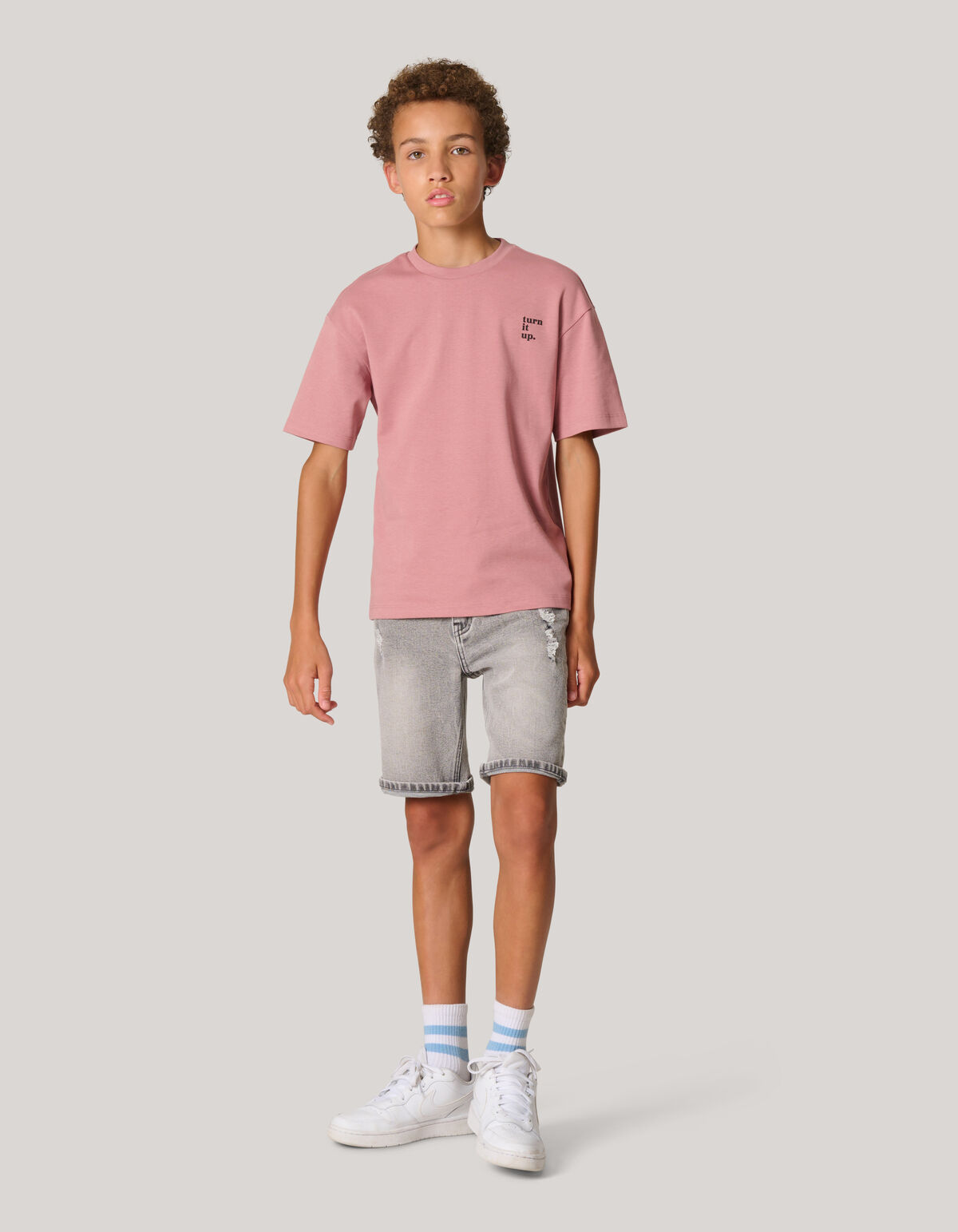 Heavy Basis T-shirt Donkerroze SHOEBY BOYS