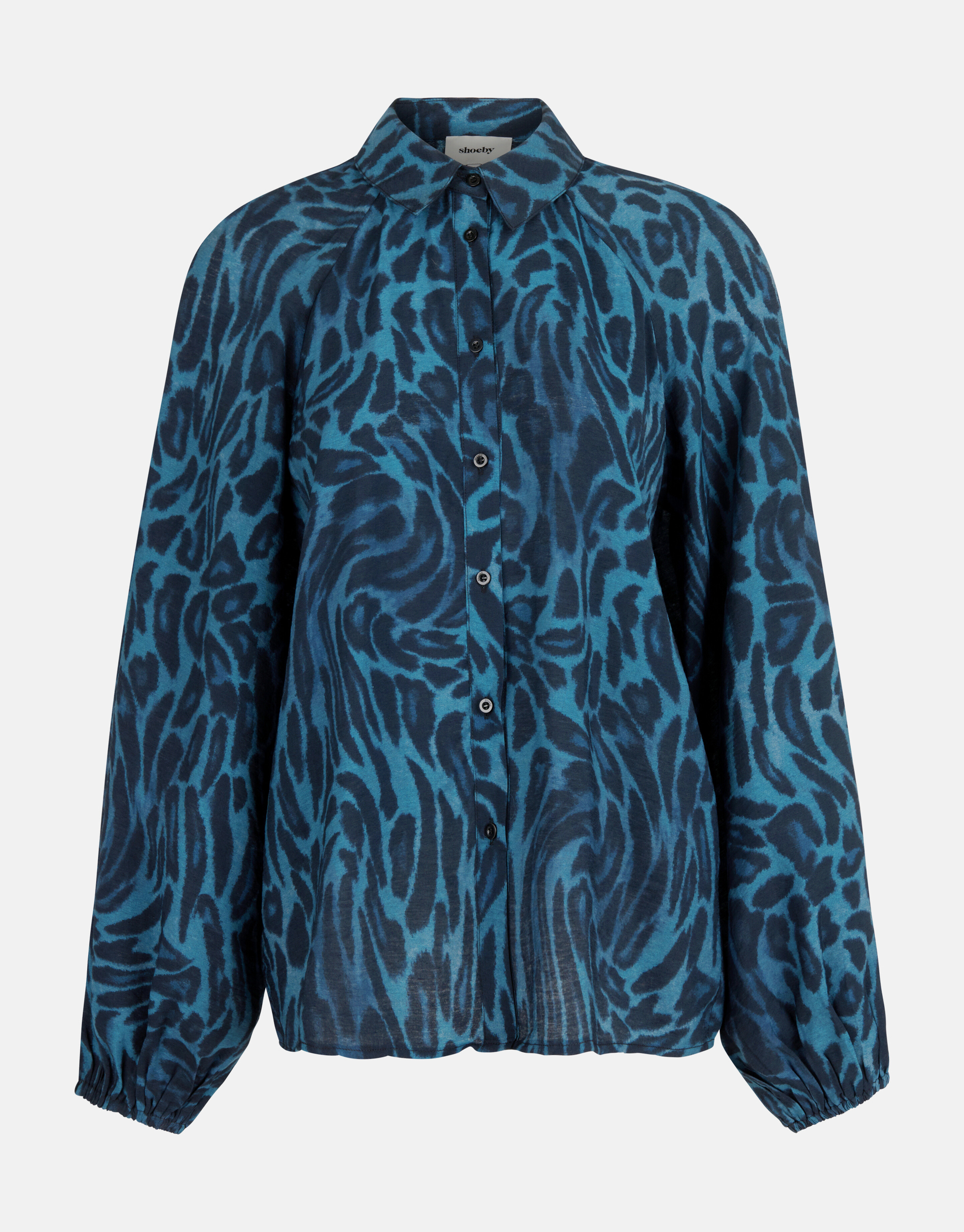 Bluse mit Leopardenmuster Blau SHOEBY WOMEN