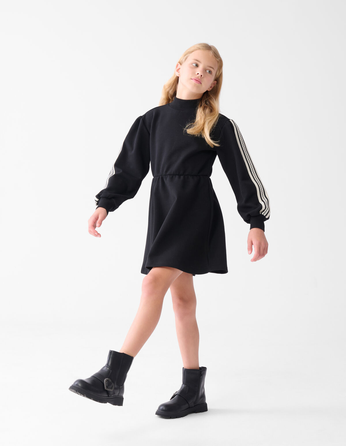 Sportliches Tape Kleid Schwarz SHOEBY GIRLS