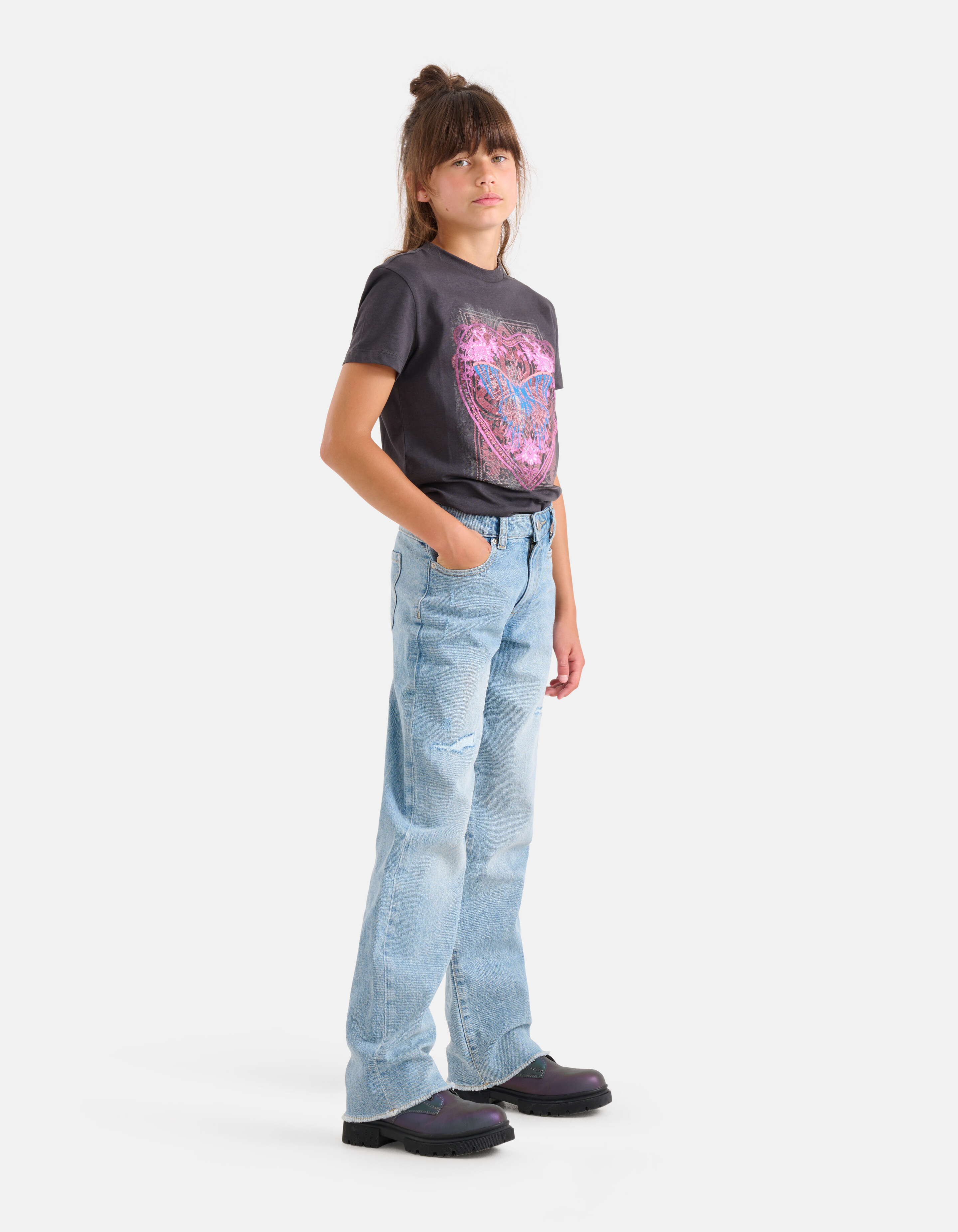 Schmetterling Artwork T-shirt Dunkelgrau SHOEBY GIRLS
