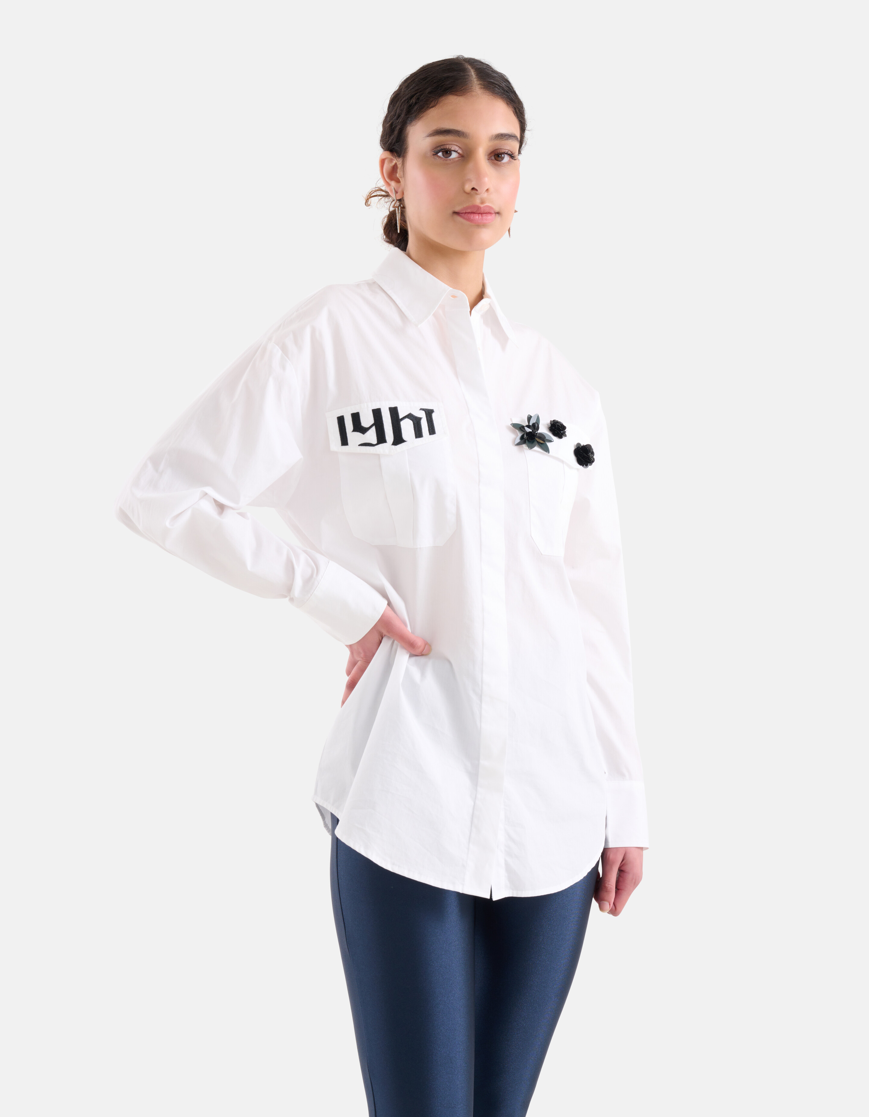 3D-Stickerei Bluse Weiß SHOEBY WOMEN