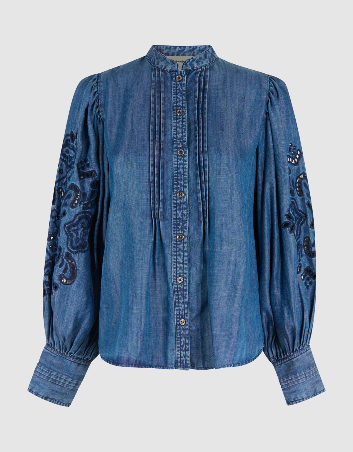 Pintuck Stickerei Bluse Blau von Mieke SHOEBY WOMEN