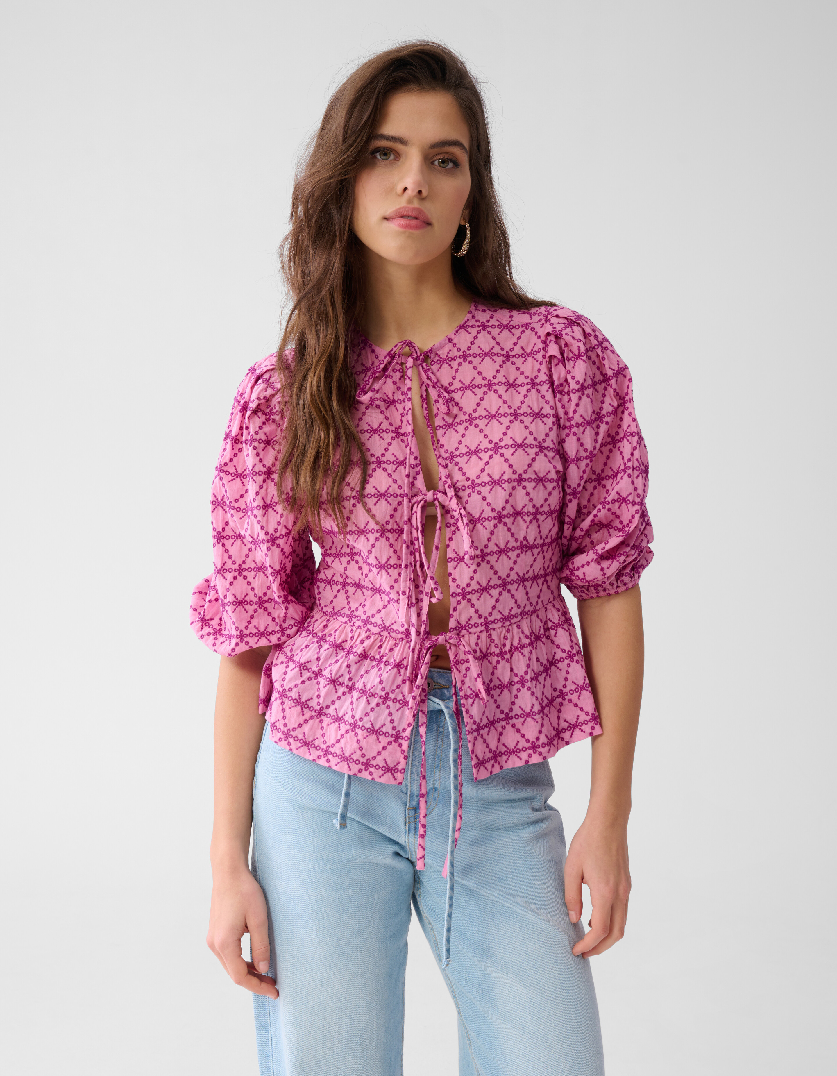 Bedruckte Streifbluse Roze SHOEBY WOMEN