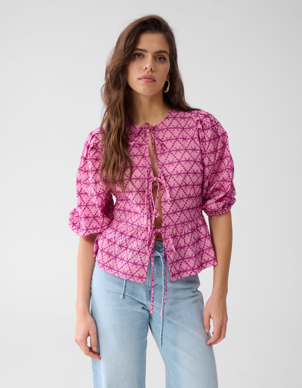 Bedruckte Streifbluse Roze SHOEBY WOMEN
