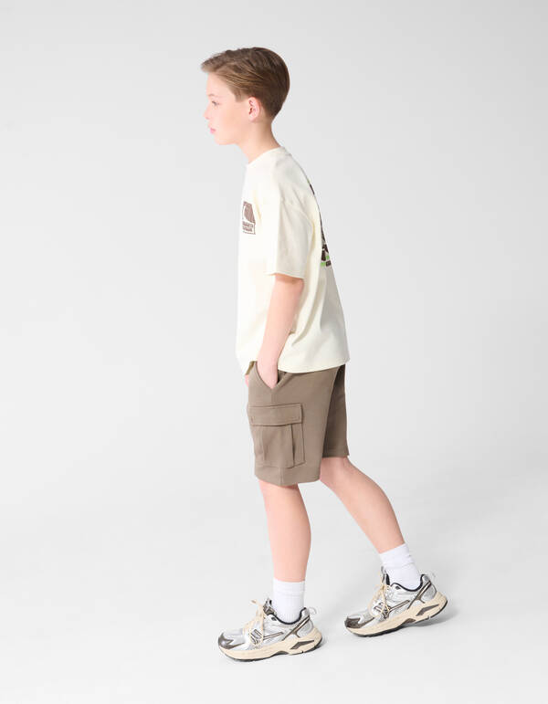Cargo Piqu&eacute; Shorts Taupe SHOEBY BOYS