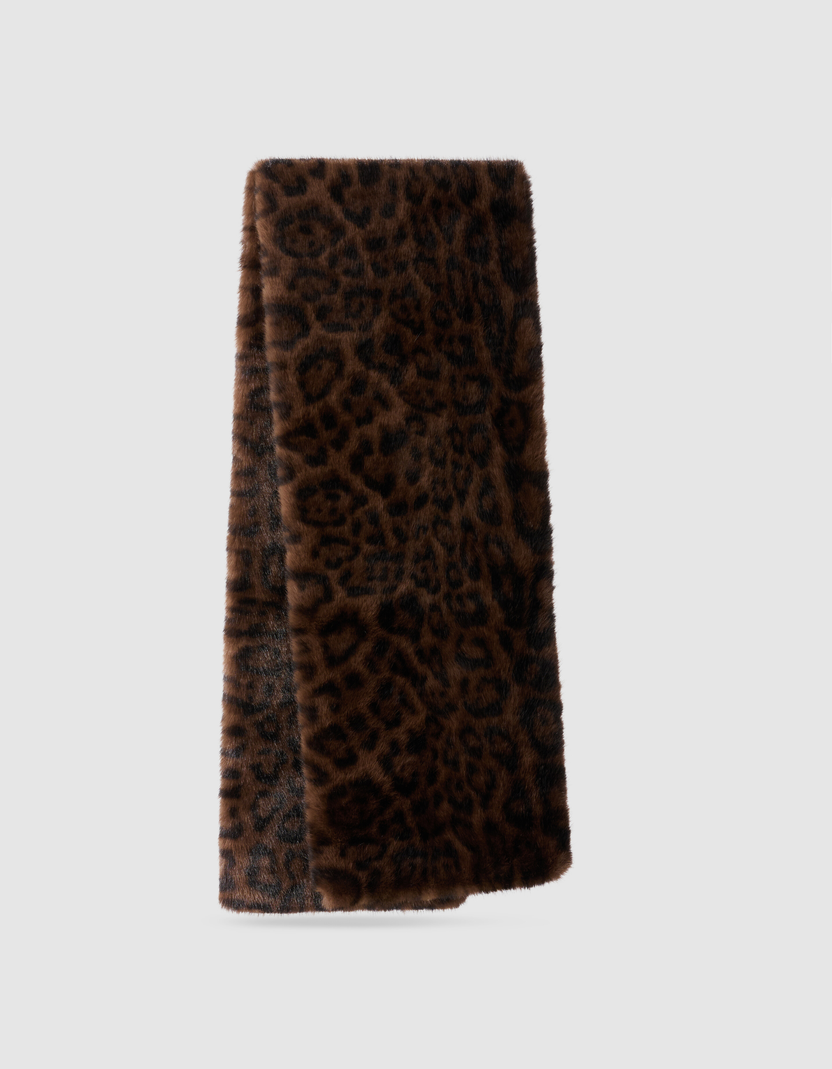 Leopard Faux Fur Schal Braun SHOEBY ACCESSOIRES