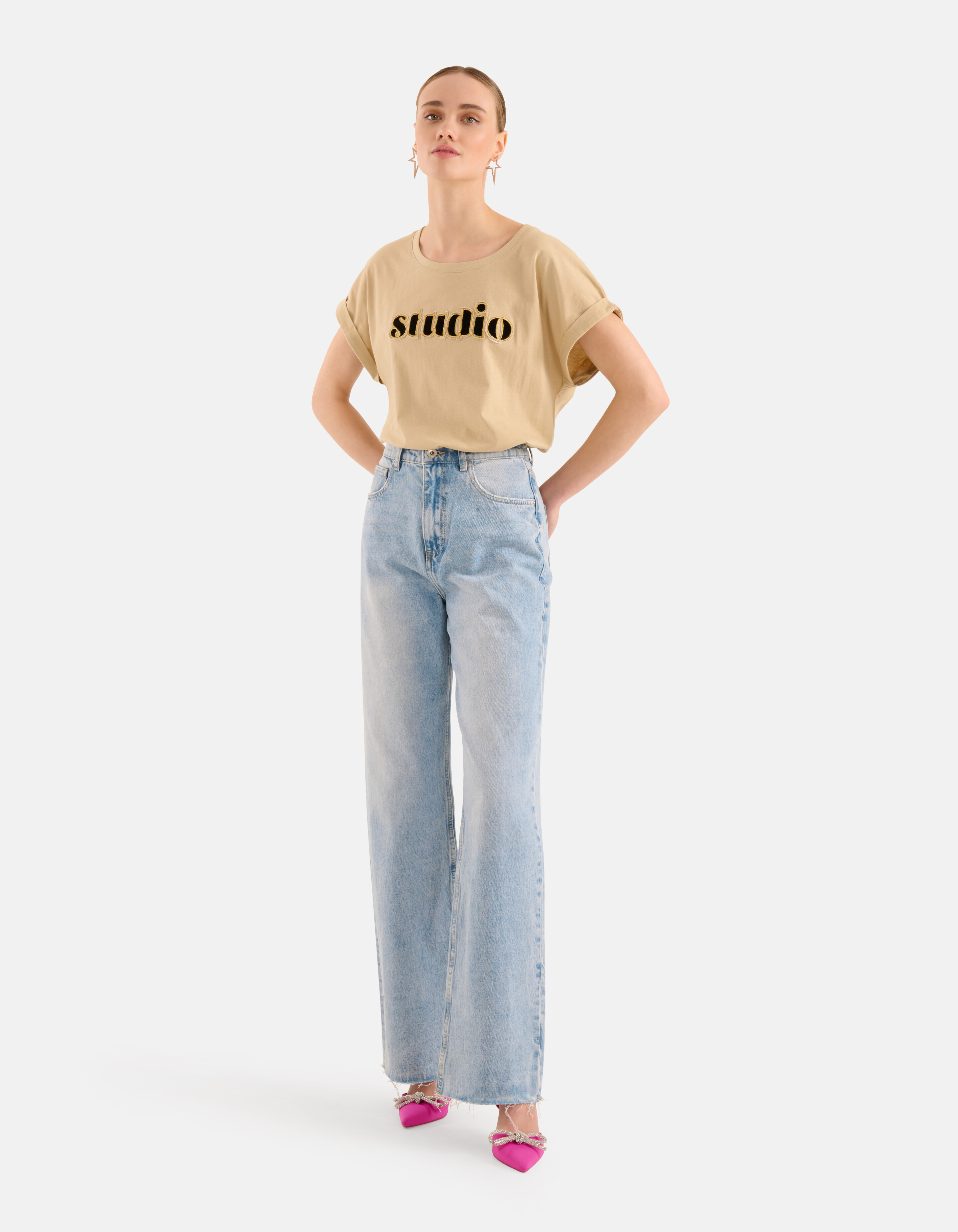 Kunstwerk T-shirt Beige SHOEBY WOMEN