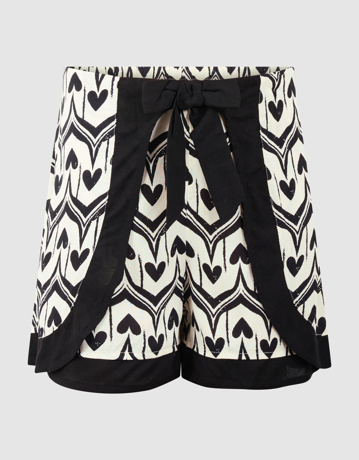 Herz-Print Skort Gebrochen Wei&szlig;/Schwarz SHOEBY GIRLS