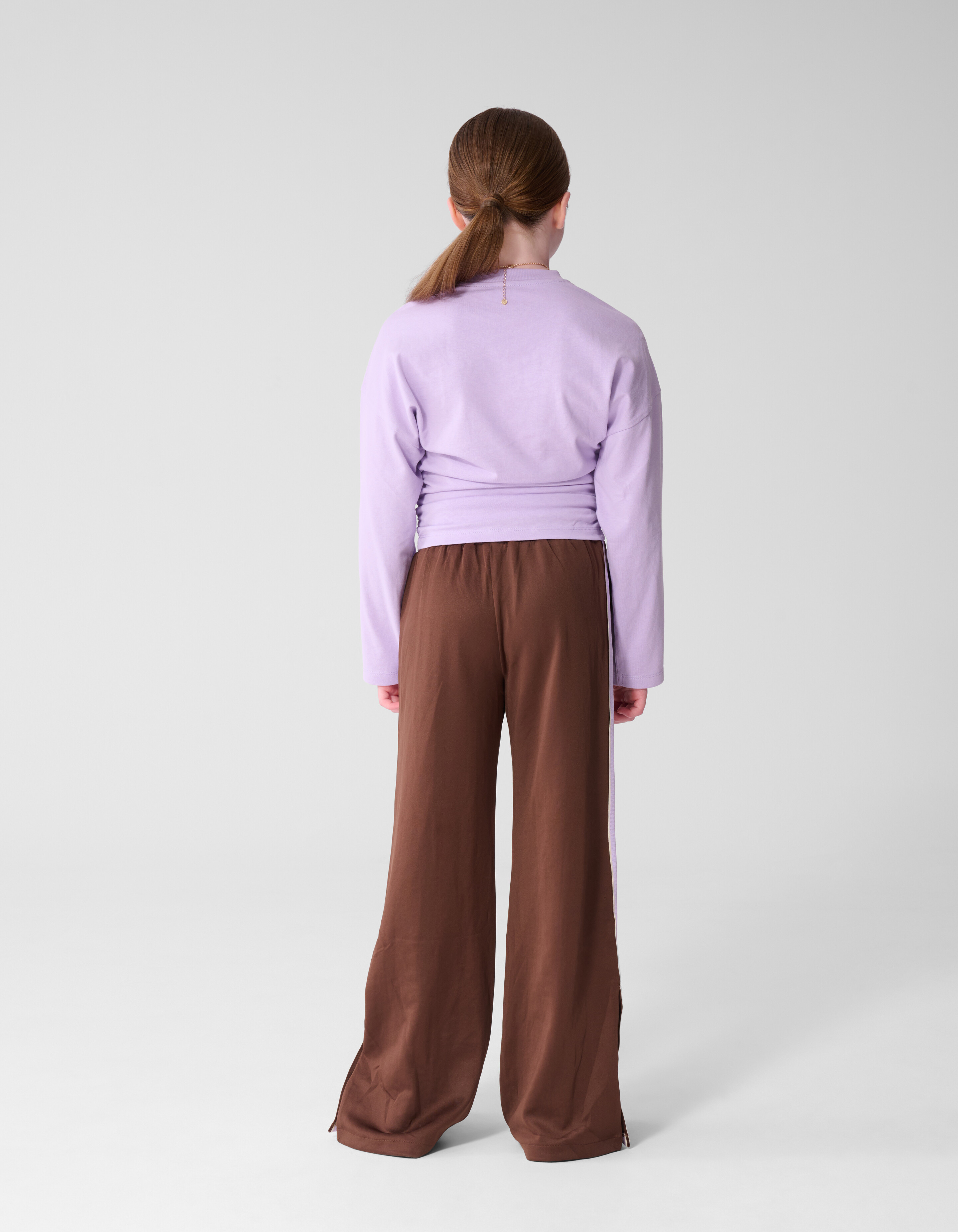 Jogginghose mit weitem Bein und Knopfleist Braun SHOEBY GIRLS