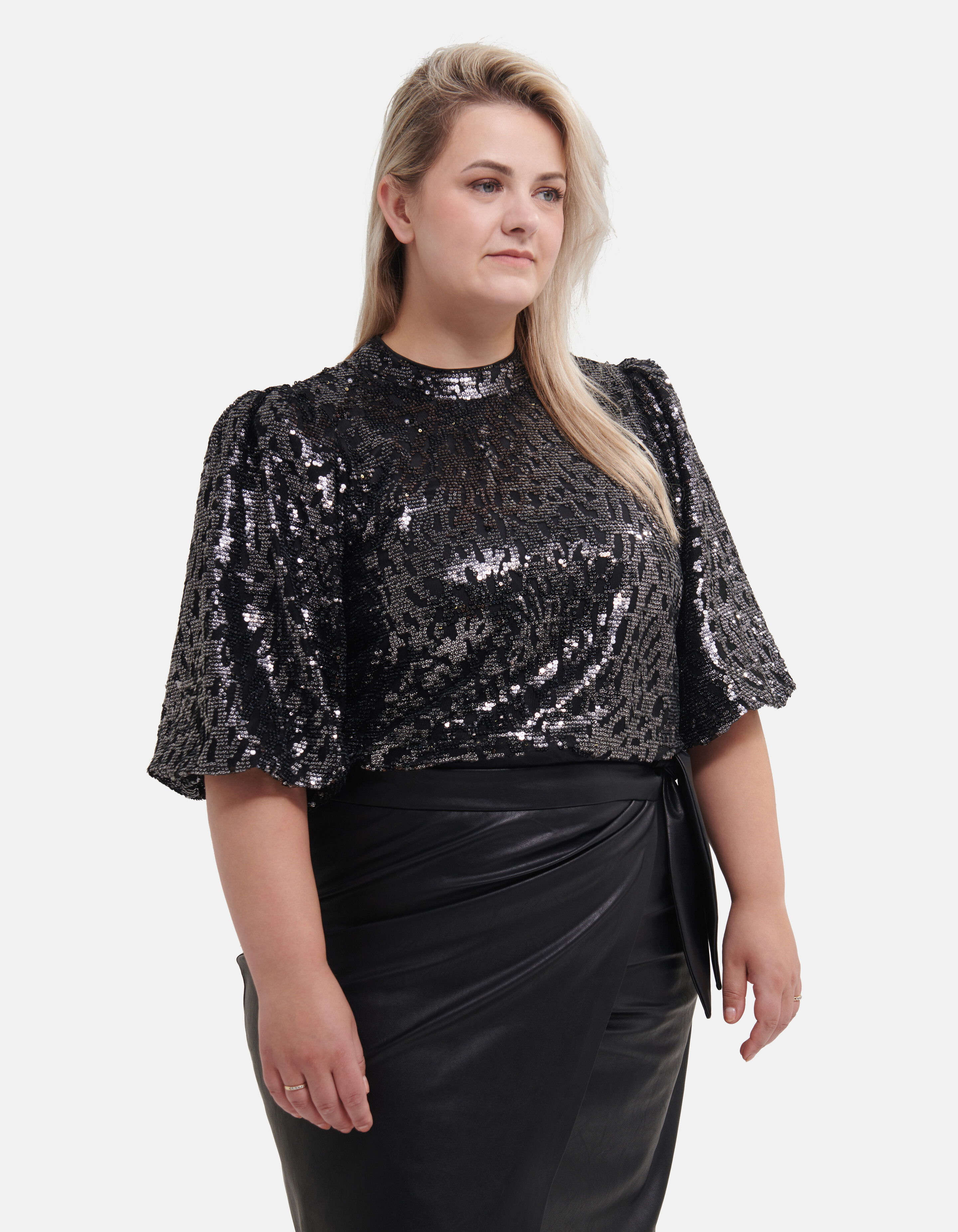 Pailletten-Top Schwarz von Fred SHOEBY WOMEN
