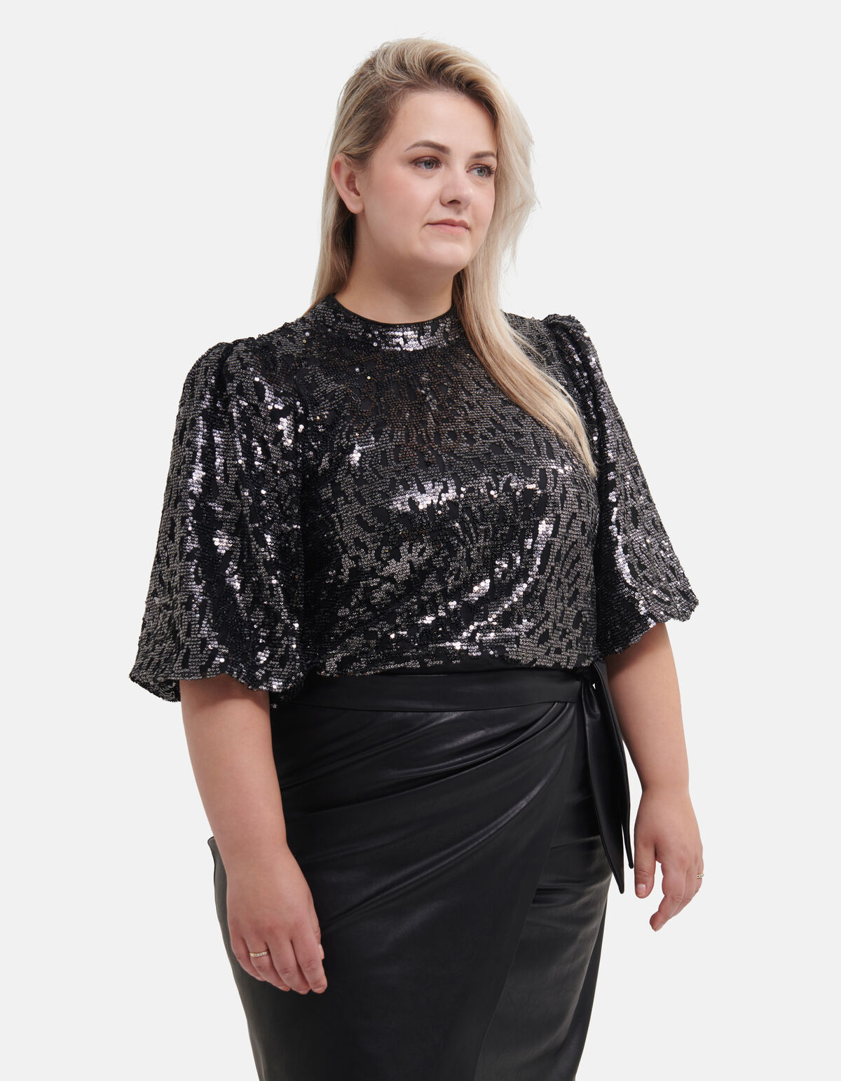 Pailletten-Top Schwarz von Fred SHOEBY WOMEN