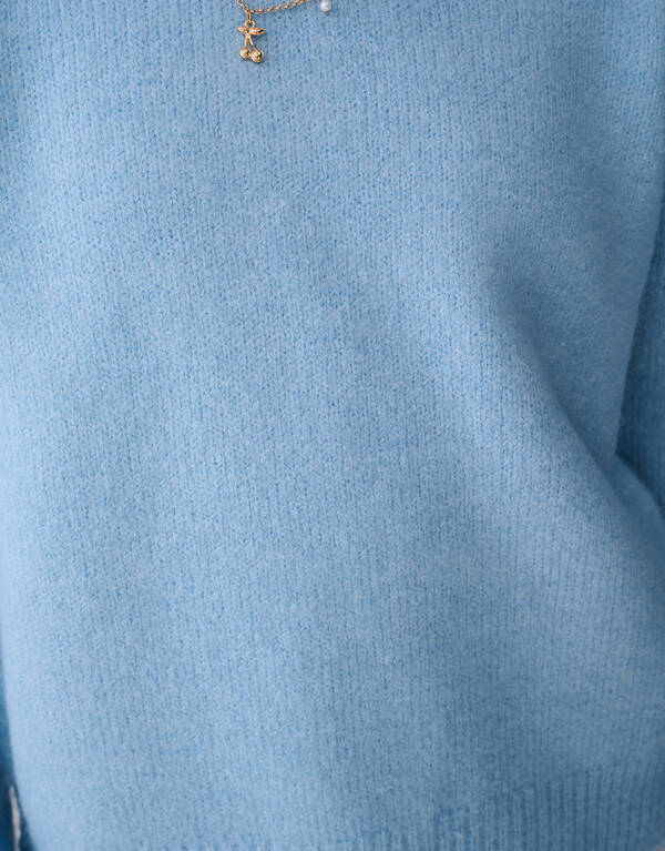 Open Back Strik Pullover Hellblau SHOEBY GIRLS