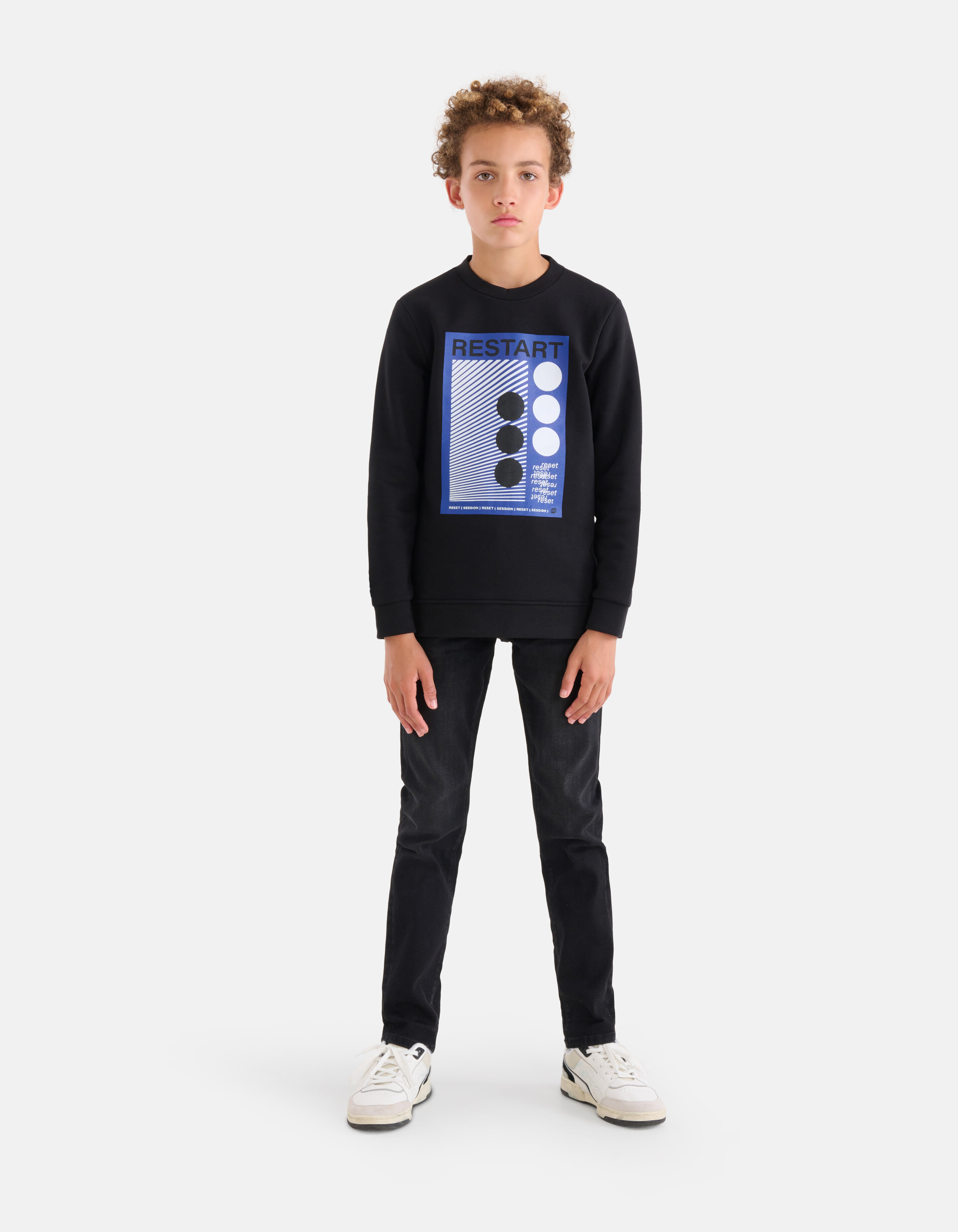 Grafik Retro Pullover Schwarz SHOEBY BOYS