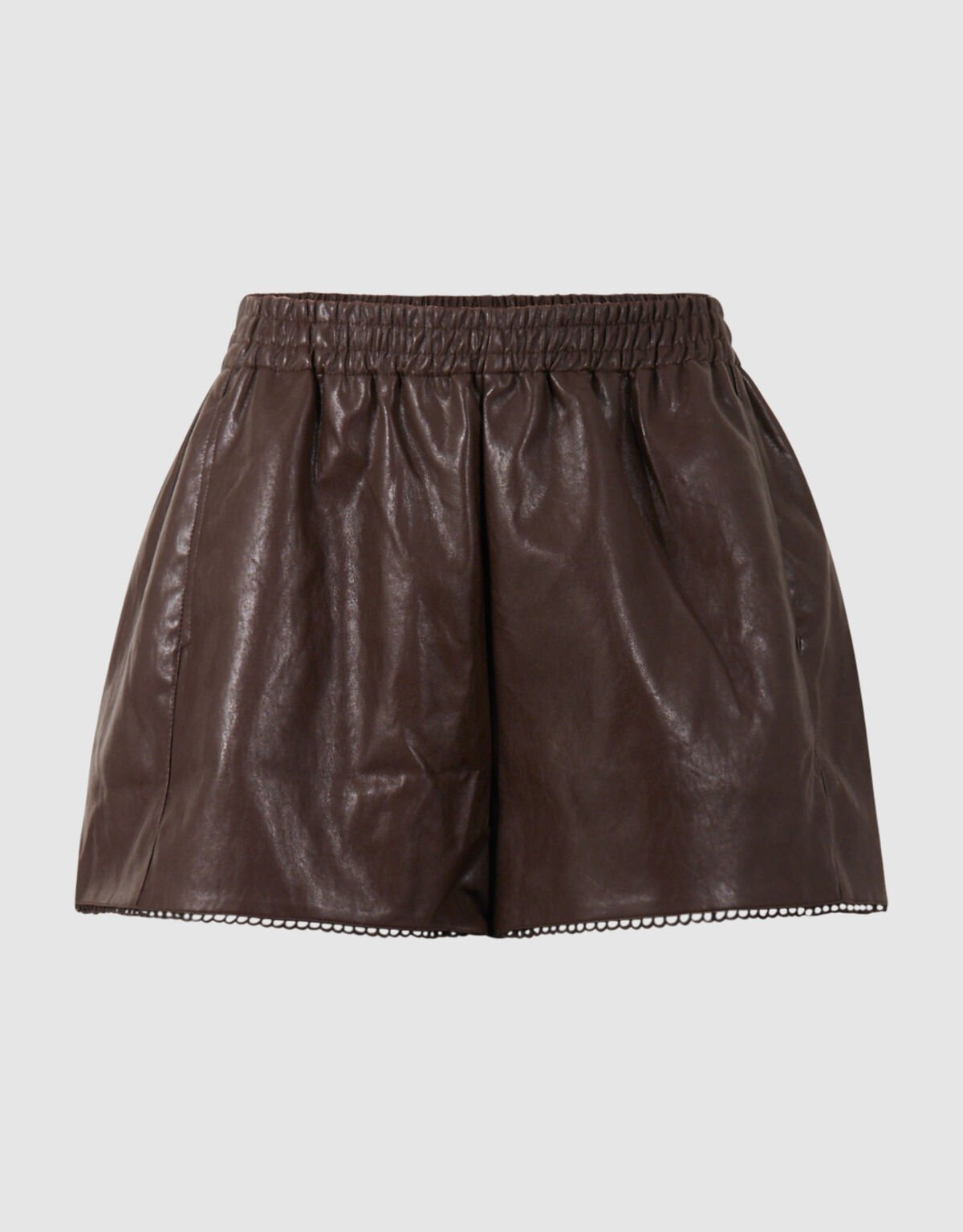 Vegane Leder-Shorts Braun SHOEBY WOMEN