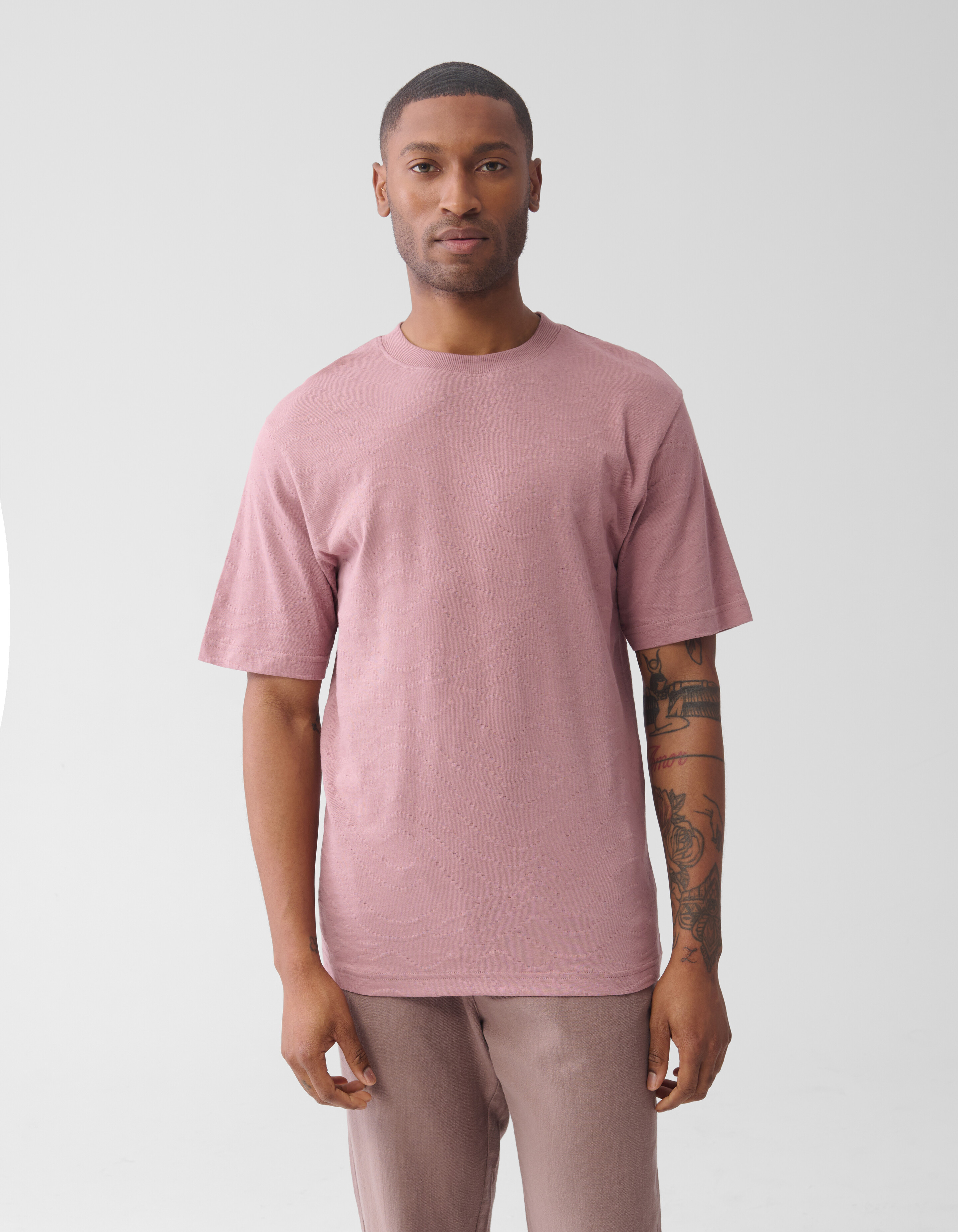 Jacquard-T-Shirt Rosa SHOEBY MEN