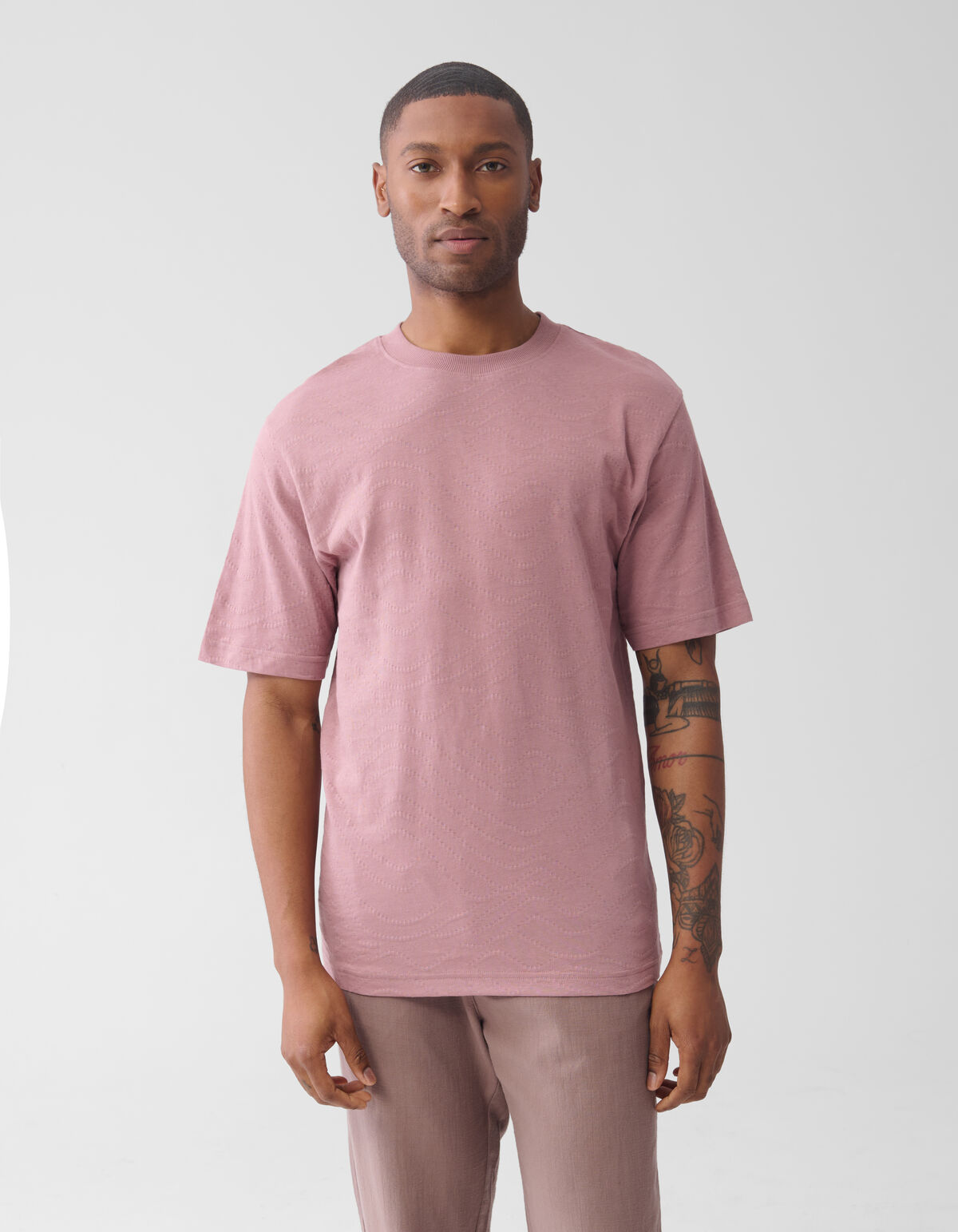 Jacquard-T-Shirt Rosa SHOEBY MEN