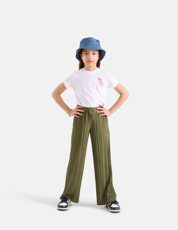 Glitzer-T-Shirt in lockerer Passform Weiß SHOEBY GIRLS
