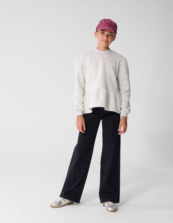 Shiny Wide Leg Fit Jeans in Schwarz SHOEBY GIRLS