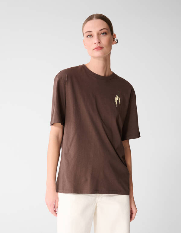 Pepper Artwork T-Shirt Braun SHOEBY WOMEN