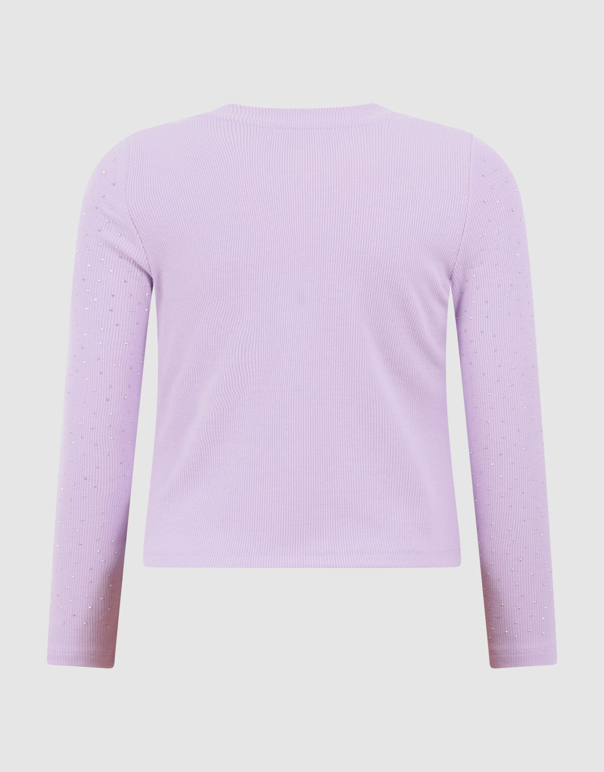 Strass-Ripp-Langarm-Top Hellviolette SHOEBY GIRLS