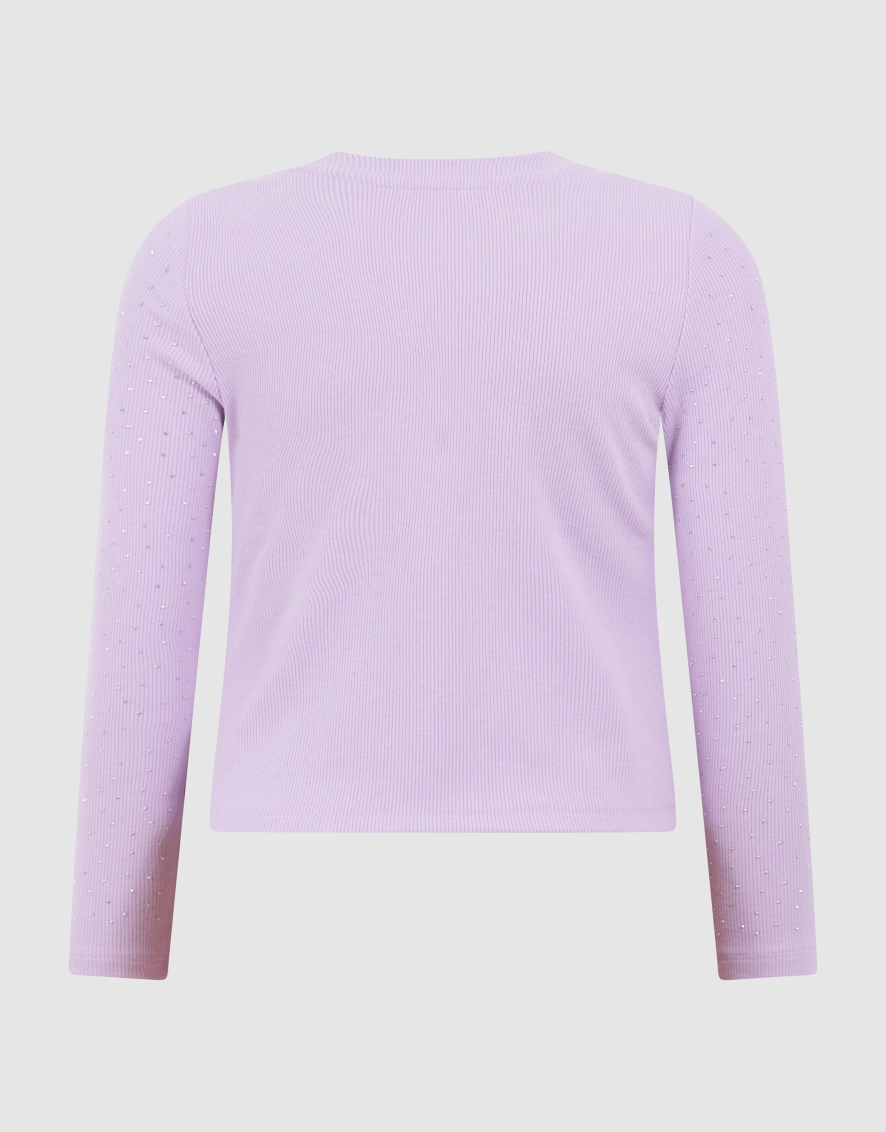 Strass-Ripp-Langarm-Top Hellviolette SHOEBY GIRLS