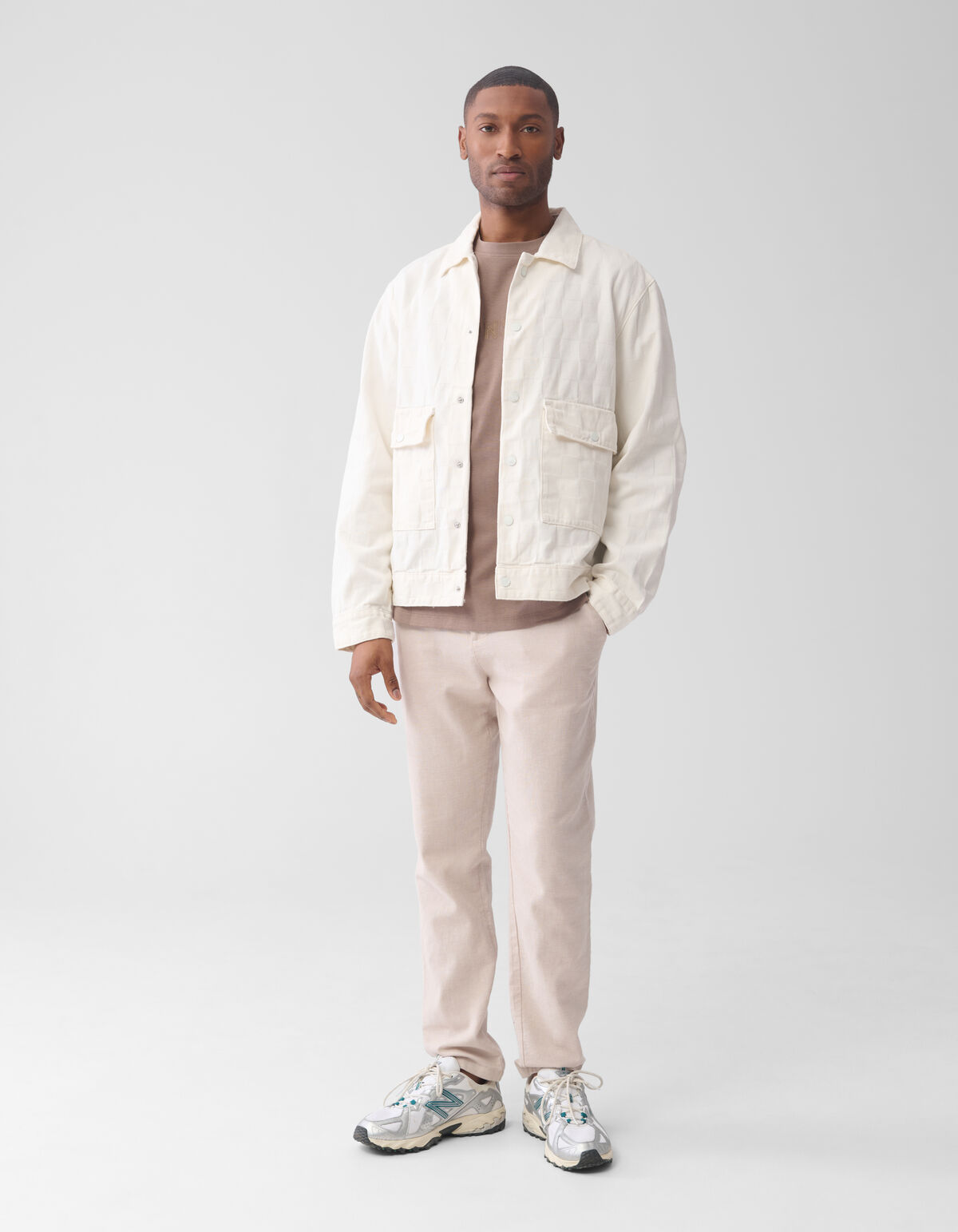 Denim Block Jacquard Jacke Off White SHOEBY MEN
