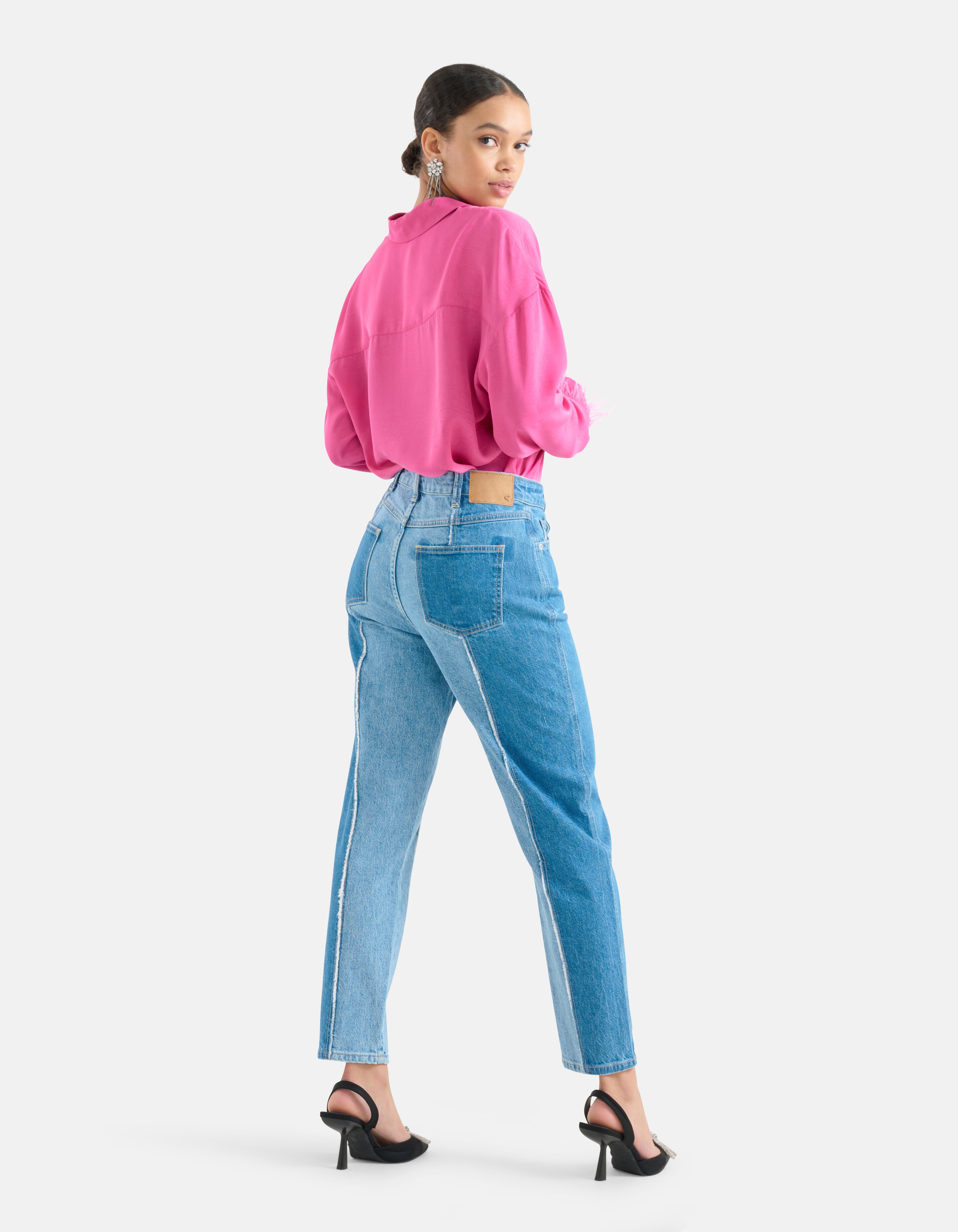 Satin Bluse mit Federn Rosa SHOEBY WOMEN