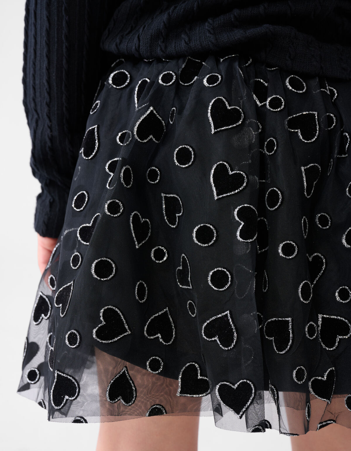 Glitter Mesh Rock Schwarz SHOEBY GIRLS